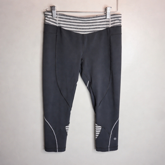 lululemon athletica Pants - Lululemon Cropped Charcoal Gray Leggings Size 6